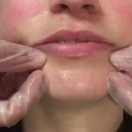 ماساژ لب پس از تزریق ژل